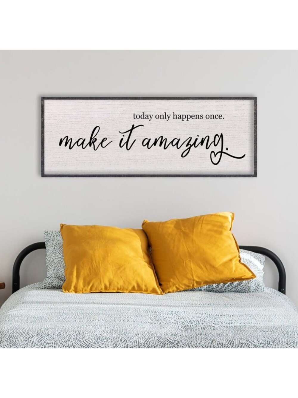 Today Only Happens Once Wall Art - Inspirational Decor 40"x15" Black Sign